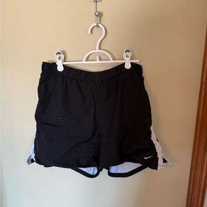 Nike Women's Black and White Athletic Shorts